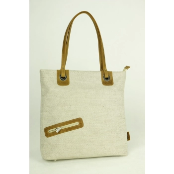 Torba damska z naturalnego lnu 10133/len