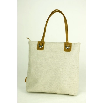 Torba damska z naturalnego lnu 10133/len