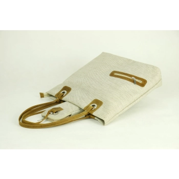 Torba damska z naturalnego lnu 10133/len